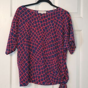 MICHAEL KORS - giraffe side tie blouse